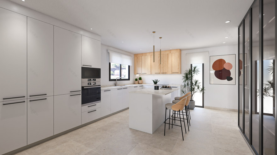 阿尔考辛独栋带泳池住宅3D可视化项目丨西班牙马拉加-20