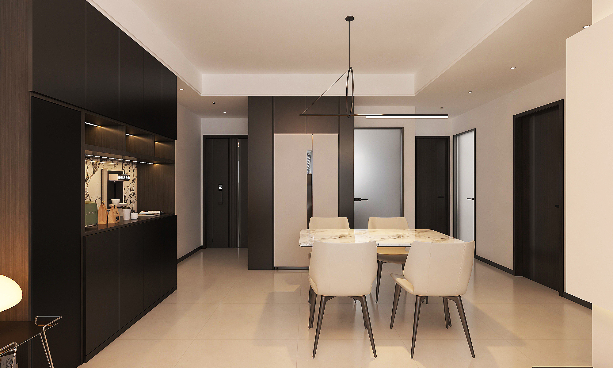 七十平米的小三居室//黑的高级-7