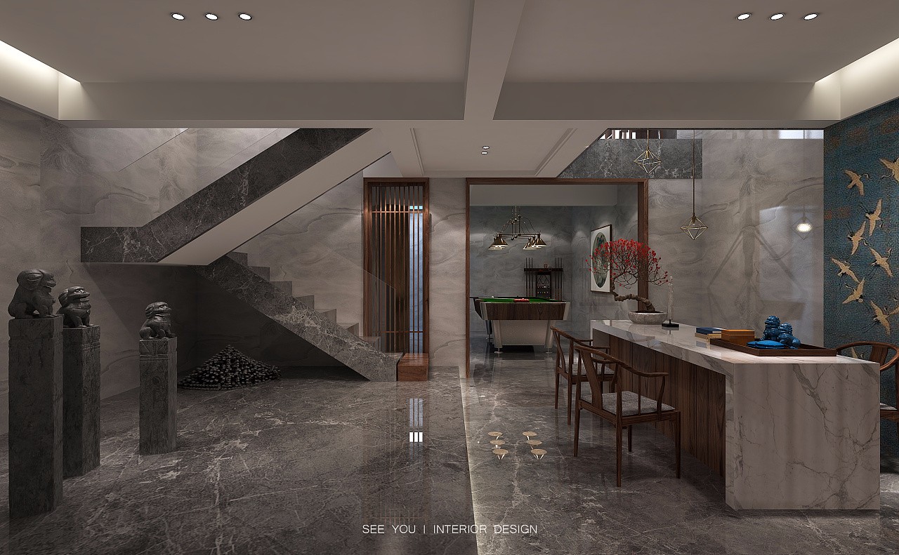 东苼—— 福建莆田万科溪园310㎡中式住宅设计  夕又设计-8