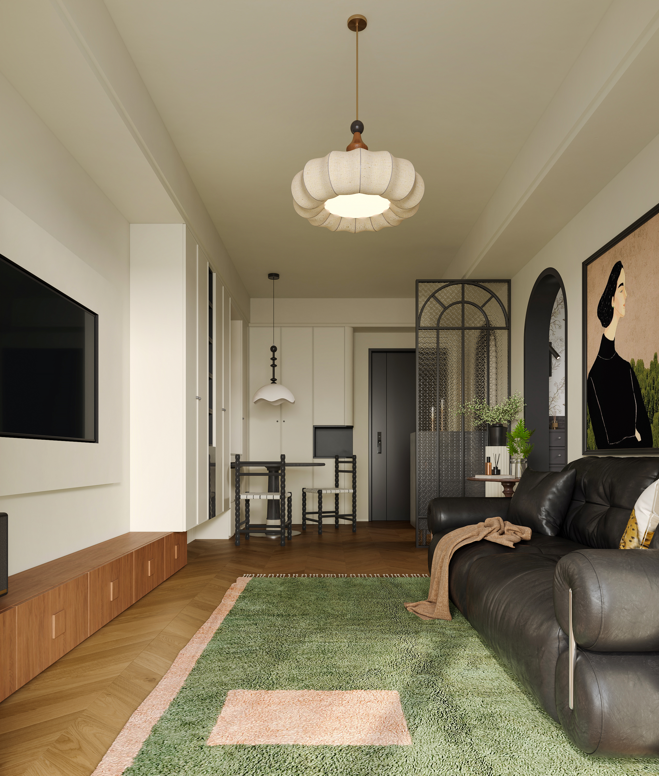 轻法式客厅渲染-5