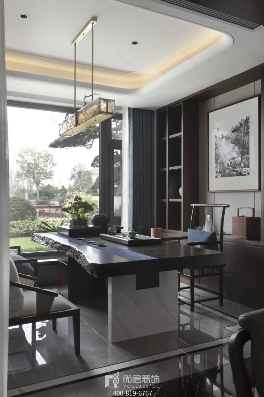 银湖花园×尚层别墅装饰|杭州400㎡新中式别墅设计,由心生活-79