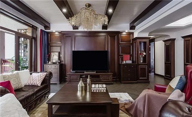 康盛装饰┃180㎡美式复古私宅·一步一景的视觉盛宴-45