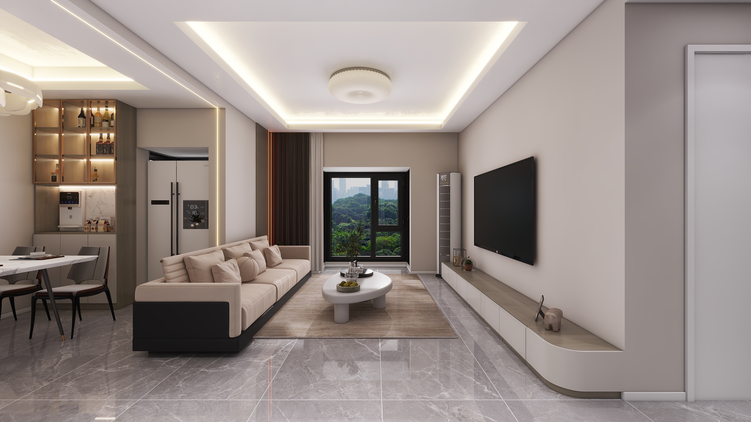 四川成都世家东部时空（93平方现代简约三居室）-2