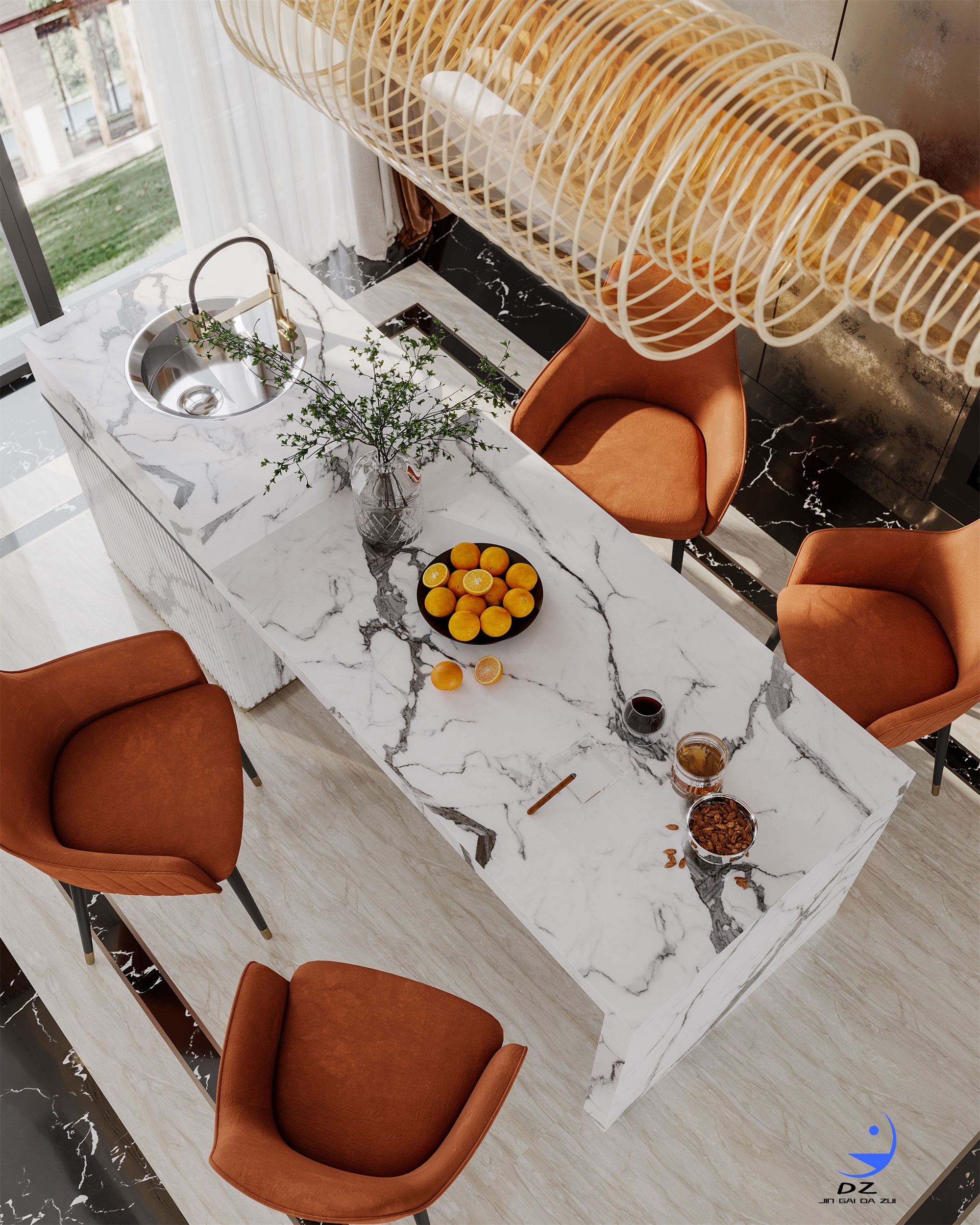 挑空室内客餐厅过道卧室案例分享-20