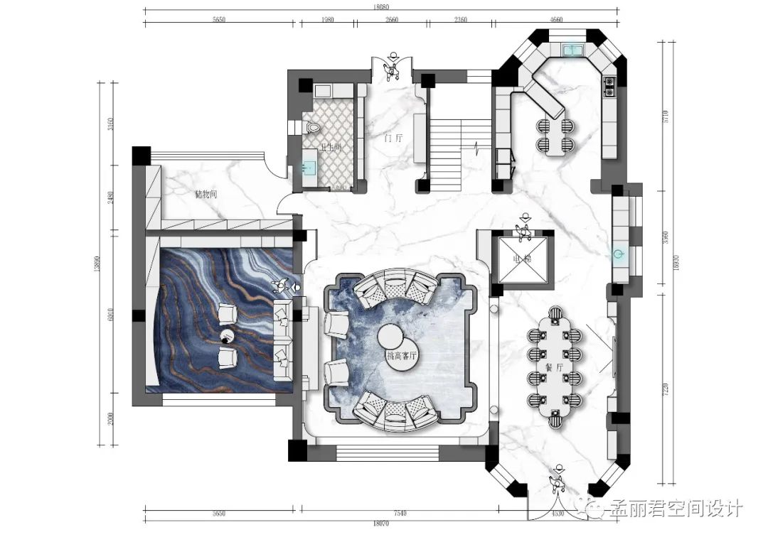 艺术新古典,翡翠世家尊贵府邸设计丨孟丽君空间设计-7