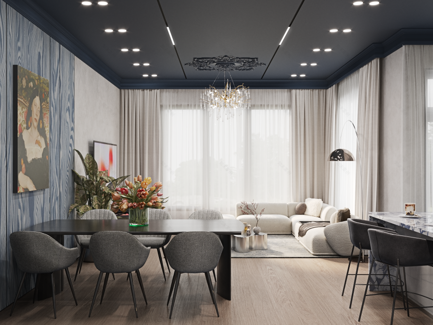 厨房 起居空间 · 公寓丨Alisa Ostapnko-10