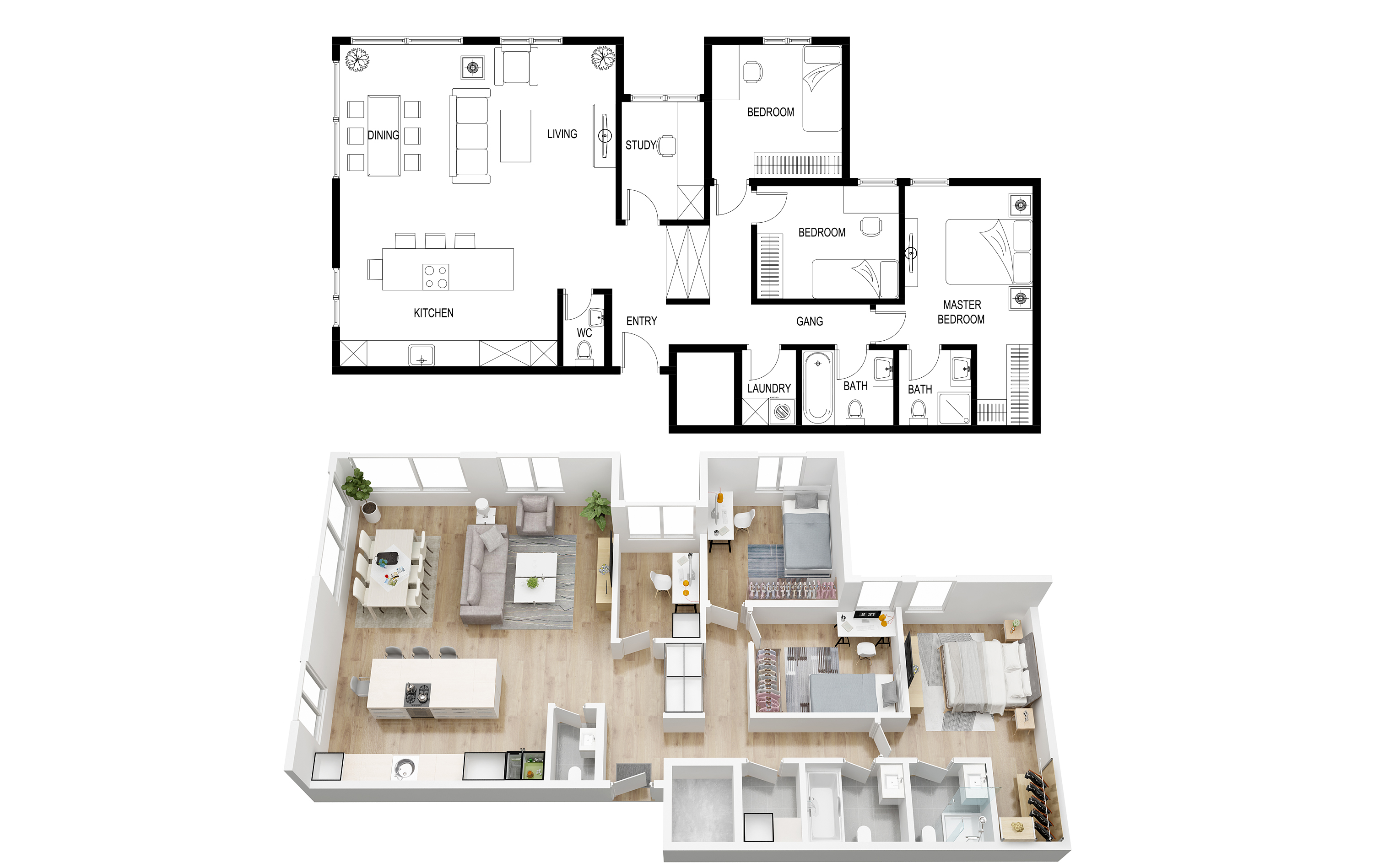二维和三维平面布置图项目-6