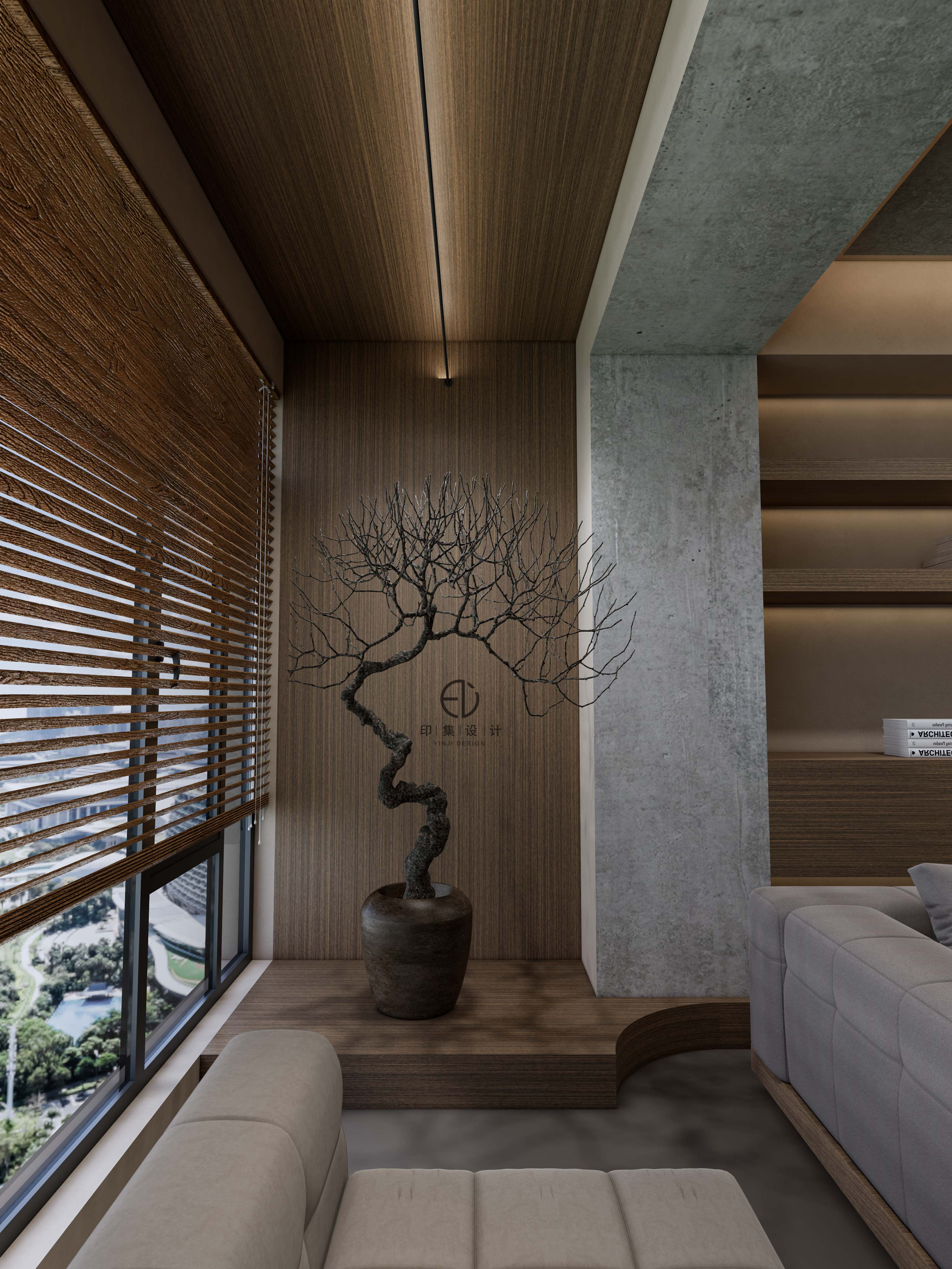 128㎡黑胡桃侘寂风：身居简素，黯然亦安然-10