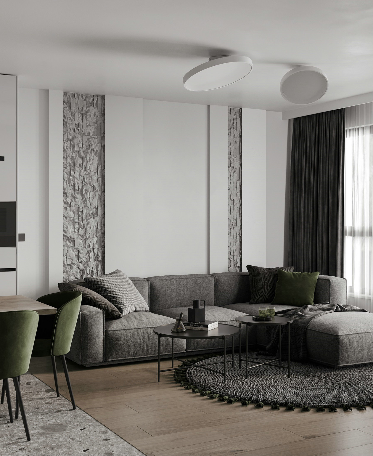 原木+绿色 大胆色调塑造个性空间-1