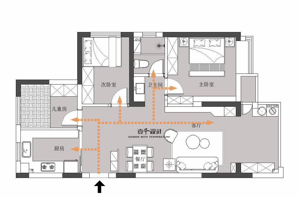 壹夲设计 | 平层住宅的现代时尚变身-4