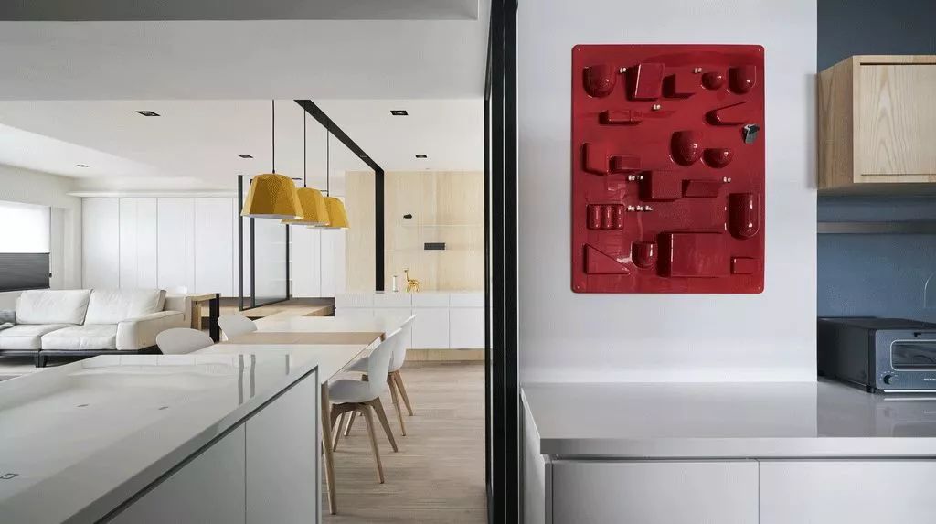 极简风格客厅书房一体化设计-91