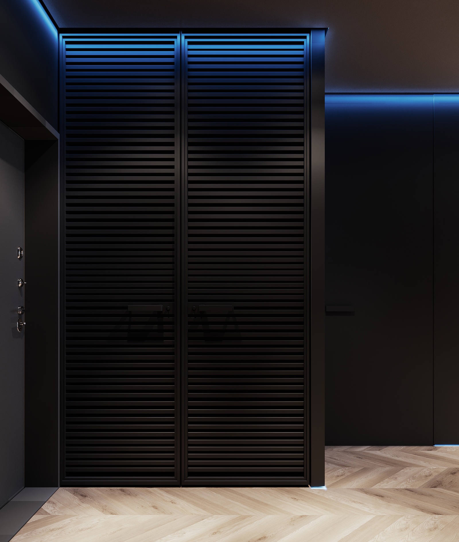 俄罗斯 74㎡深色系空间设计-0