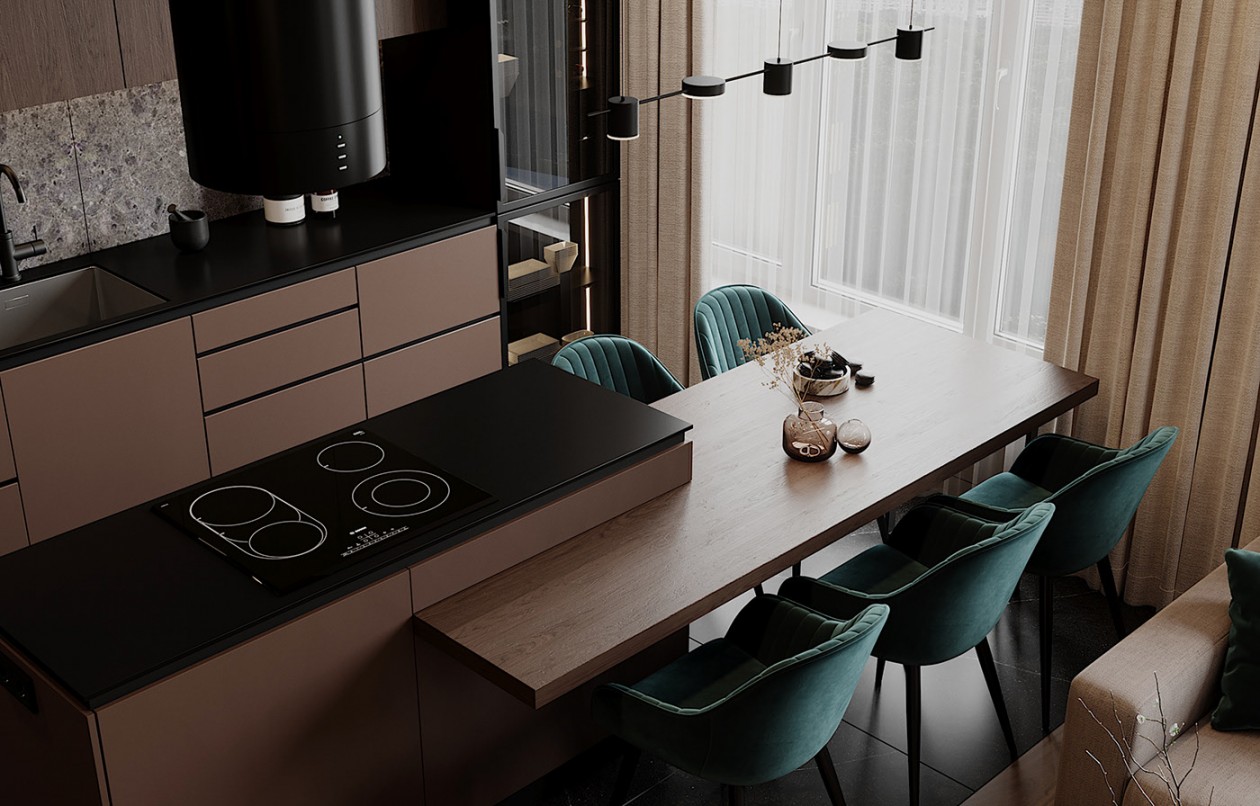 80㎡深色系公寓，隐匿于生活中的美好-14