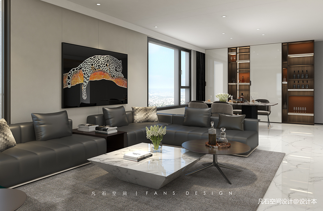 40万元三居253平米装修案例·效果图  凡石新作 · 淑女与猎豹-23