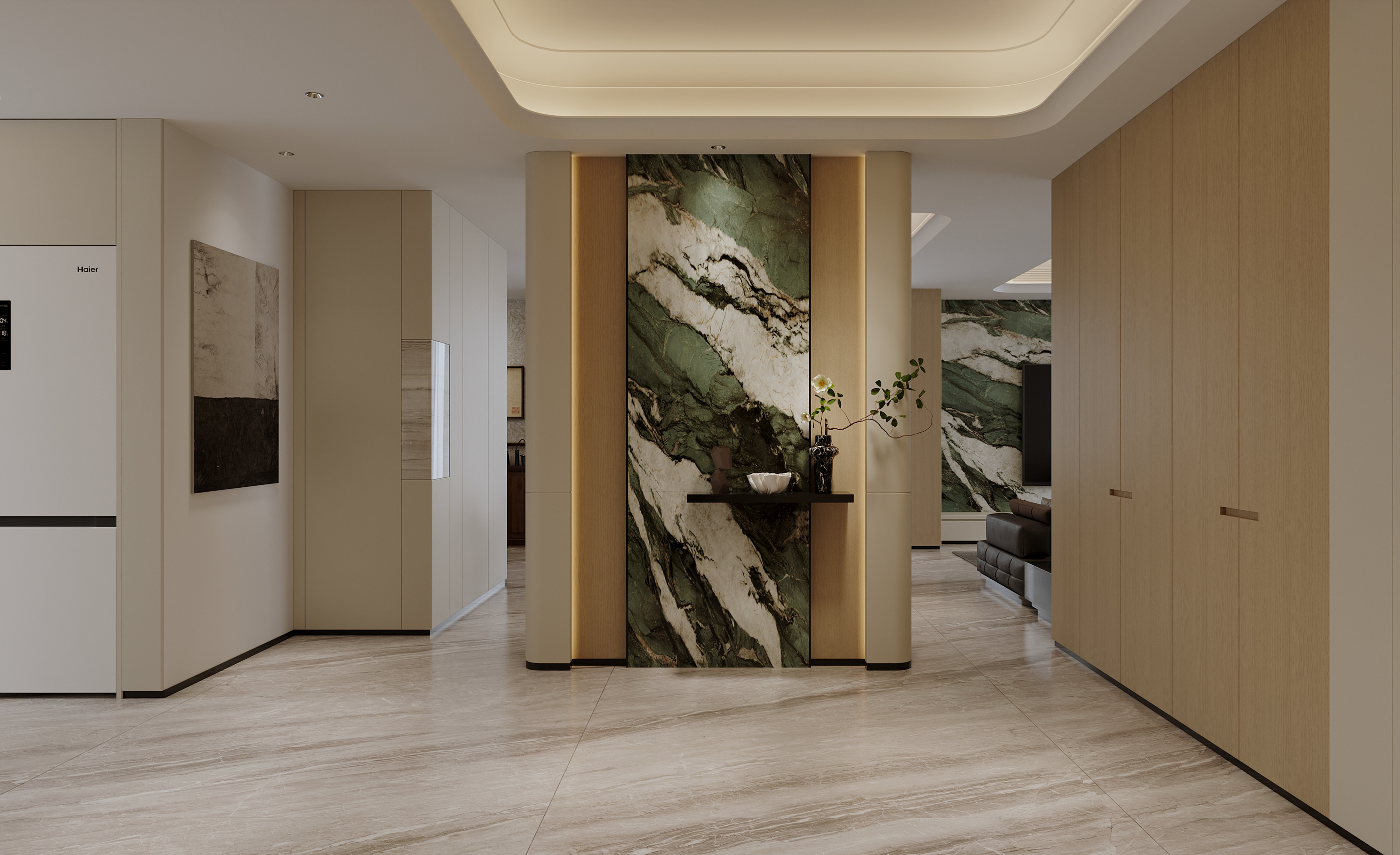 沈阳 金地名京214㎡  现代原木风效果表现-7