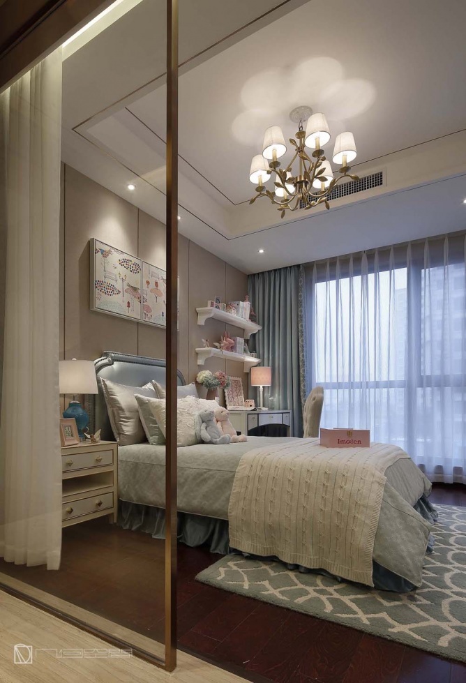 郑州新东润泰和港式样板间︱几何空间设计-28