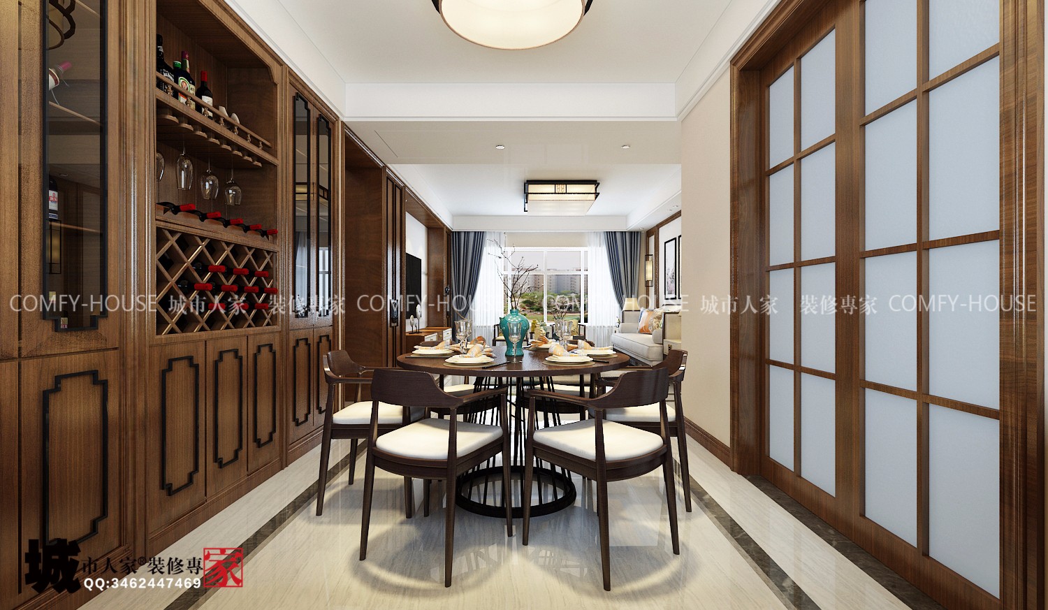 国华新经典169平米新中式风格装修效果图-11