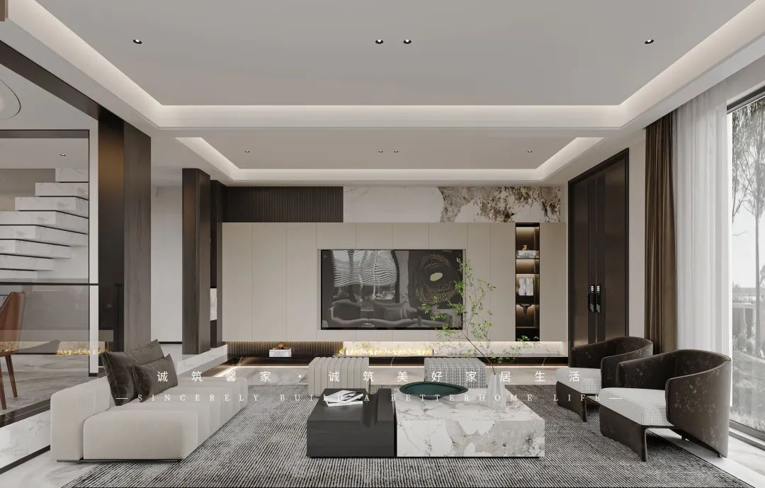 路易庄园现代风别墅设计丨诚筑馨家·南京-17