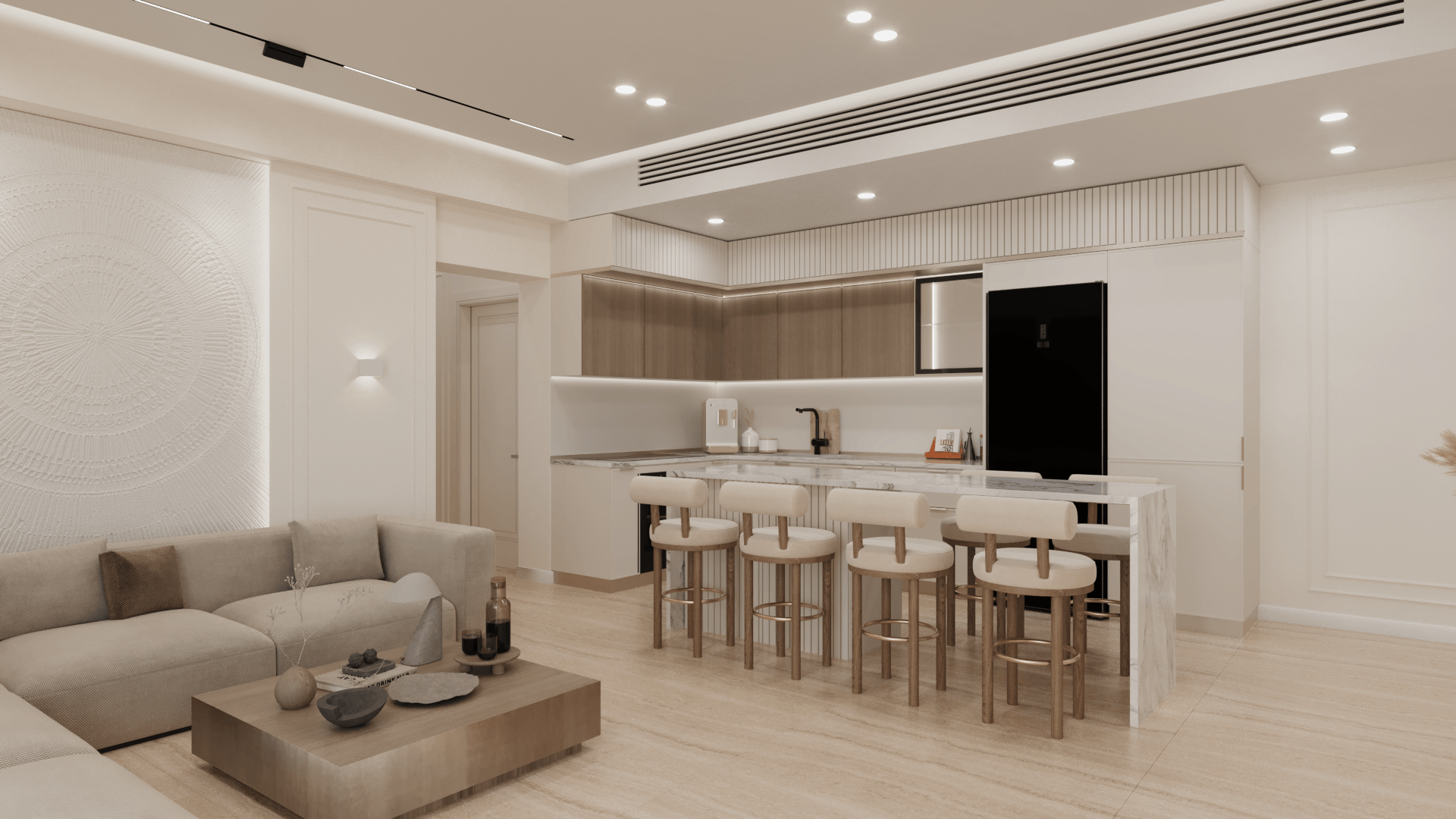 Warm Minimalist Apartment-6