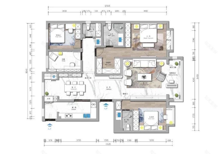 河北·博萃天宸 | 140m²复古法式风 东方审美与法式风格的协作-47