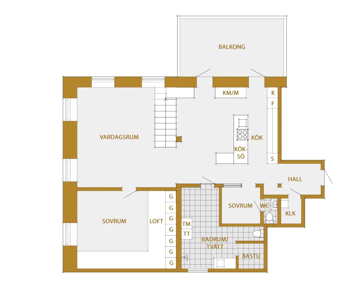 一个不寻常的且宽敞的屋顶下的三居室公寓-20