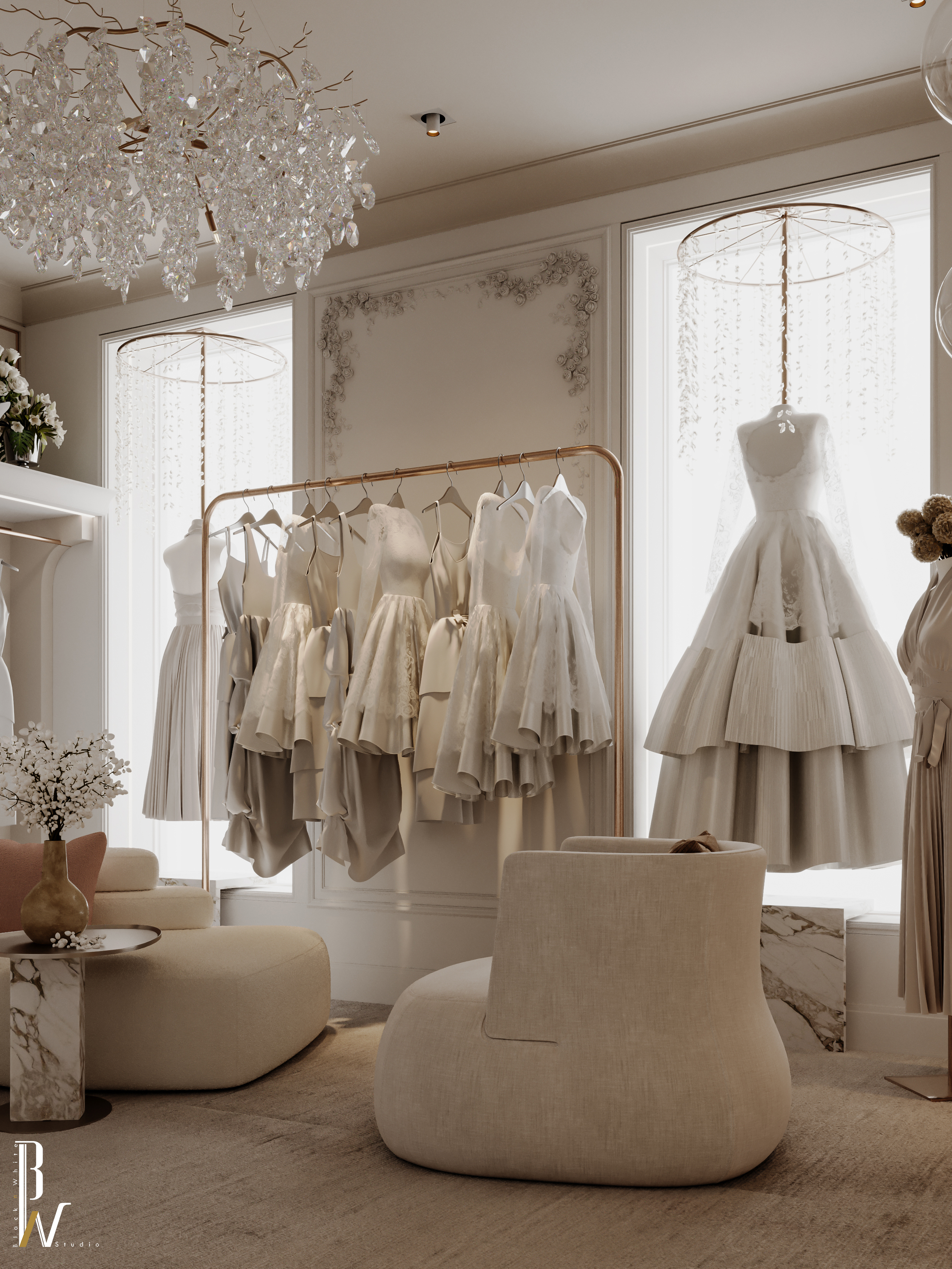 Bridal Atelier Interior（婚纱工作室室内）丨Black N White-12