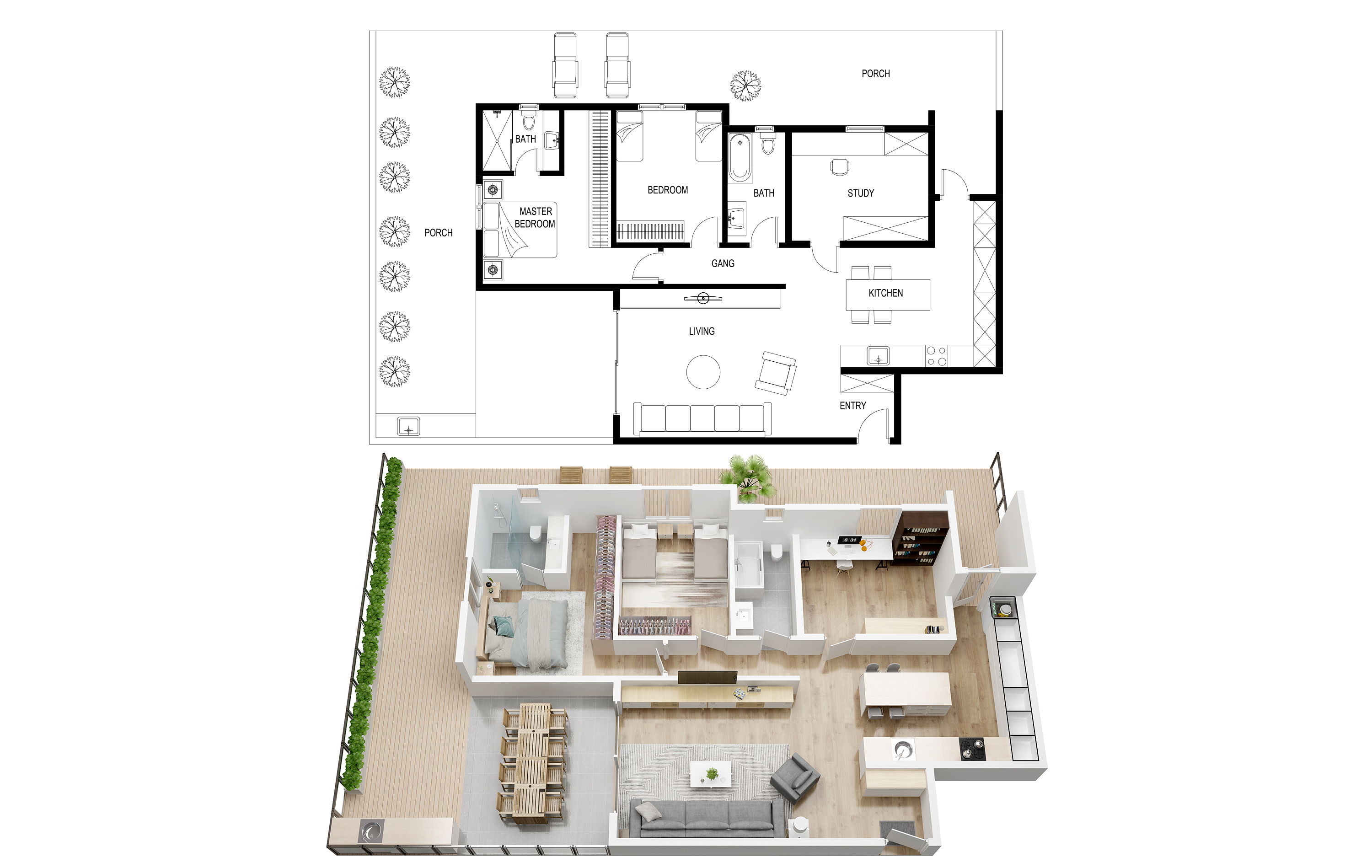 二维和三维平面布置图项目-8