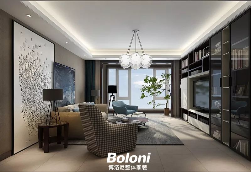 博洛尼打造现代简约家居，展现男女主人个性洒脱生活-26