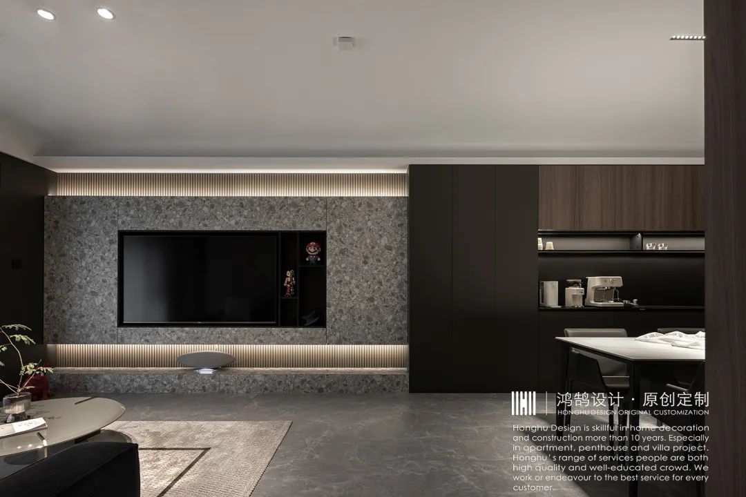 深色现代空间 · 天宁吾悦 140㎡的质感生活丨中国常州丨鸿鹄设计-14