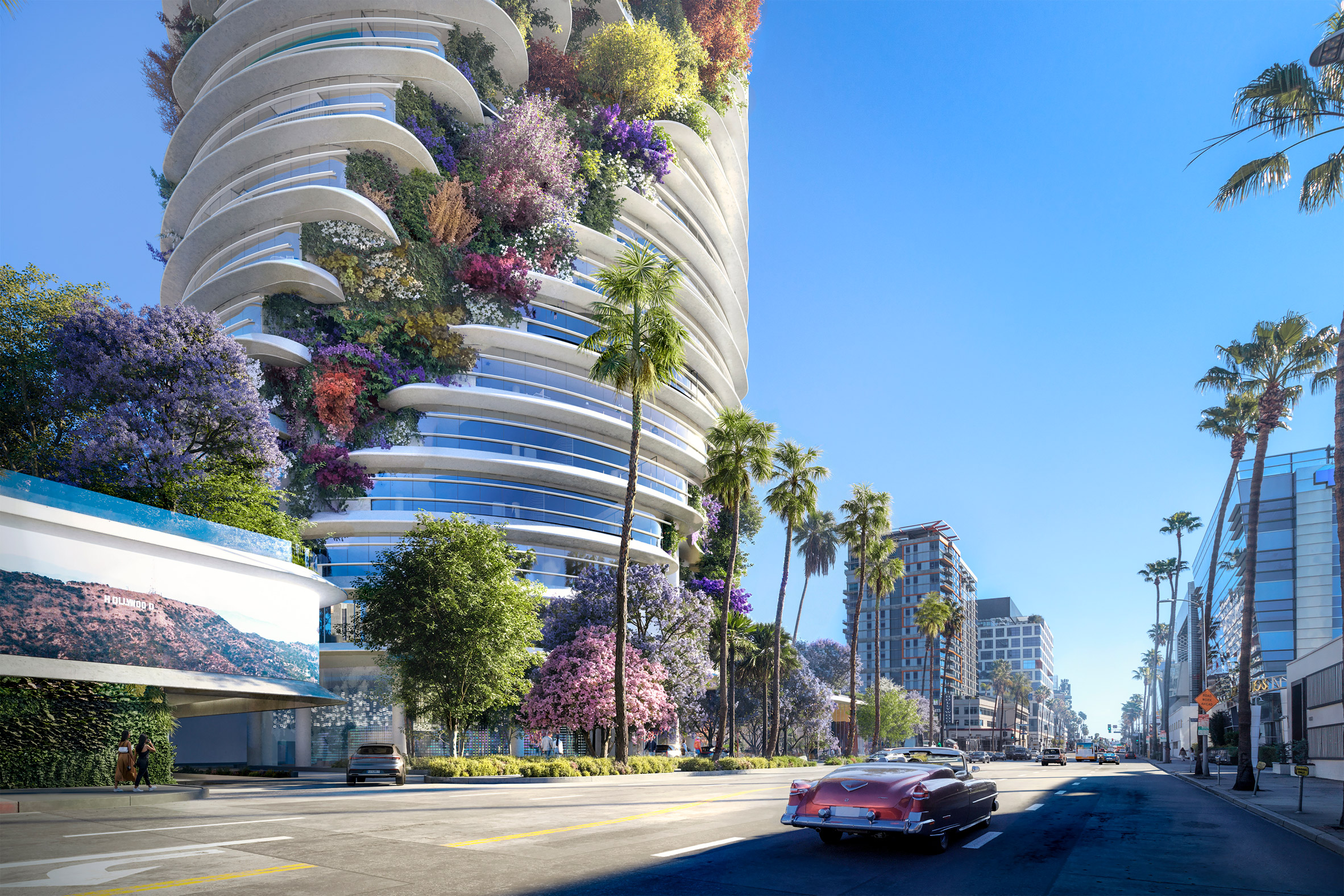 Foster + Partners designs Hollywood offices with spiralling plant-covered terraces-7