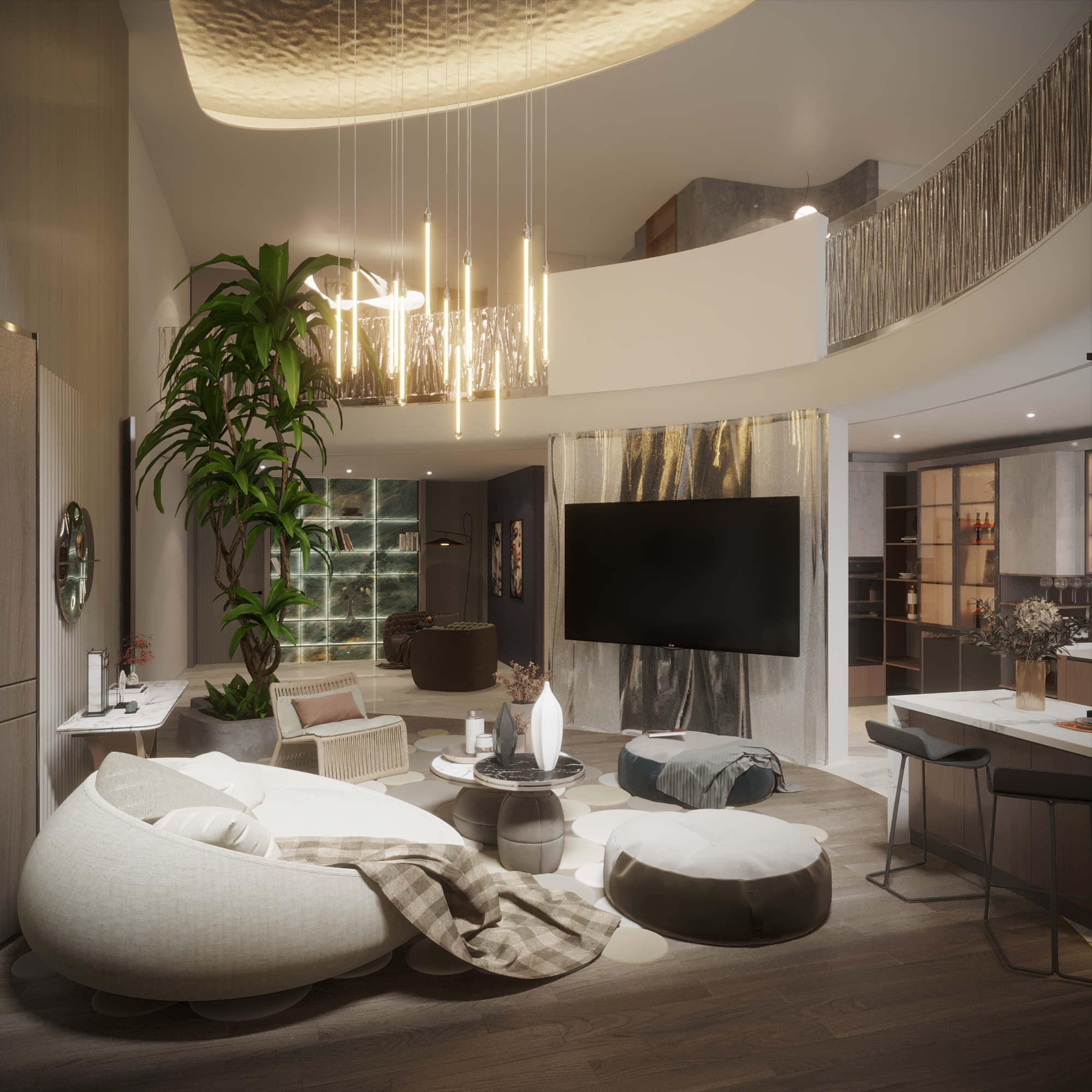 Villa Reception and Living Room and Kithcen Room 2023-3