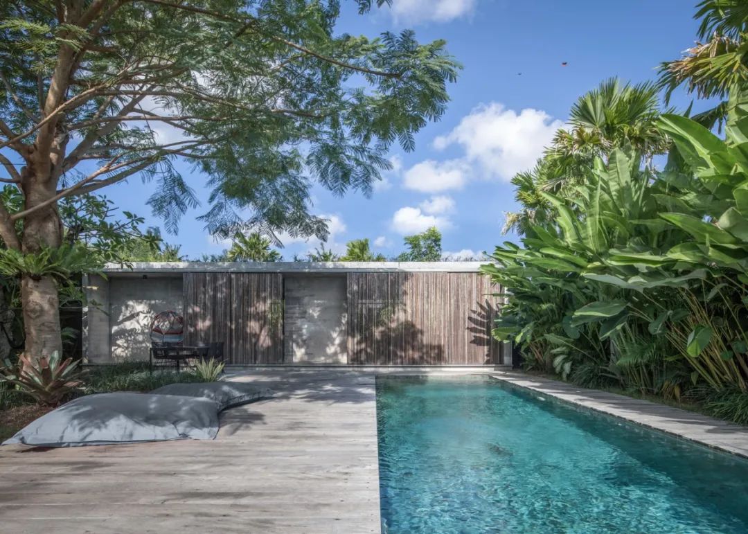 印度尼西亚 800㎡私密住宅,绿色景观中的混凝土盒子-14