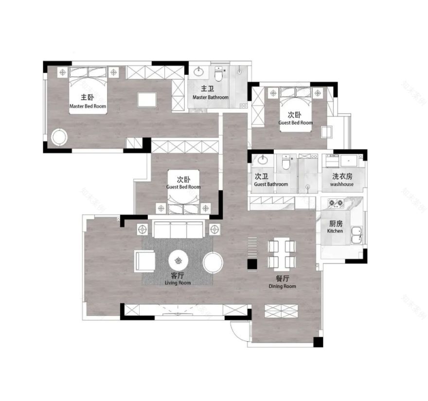 极简黑白灰,打造城市中的宁静栖息地-2