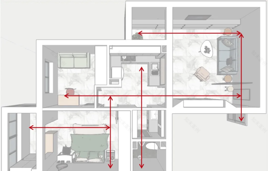 69 平米两居室收纳改造,打造轻奢生活空间-19