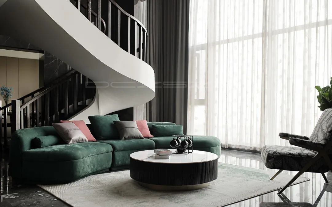 绿岛湖映月湾现代意式轻奢别墅设计丨木美空间设计-17