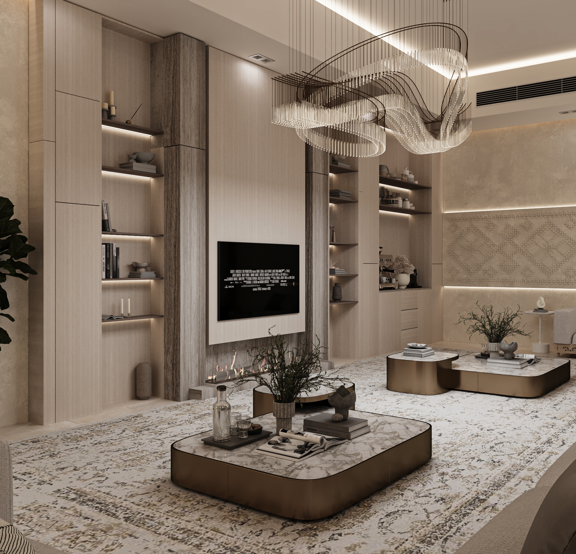 科威特别墅接待及洗漱区设计丨Menna Sobhy-8