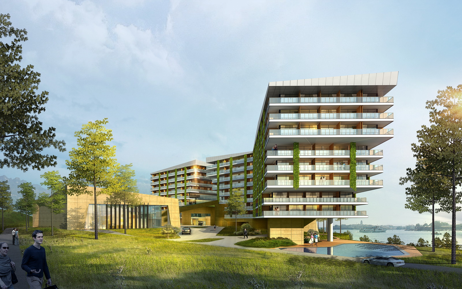 现代山地酒店SU模型-2