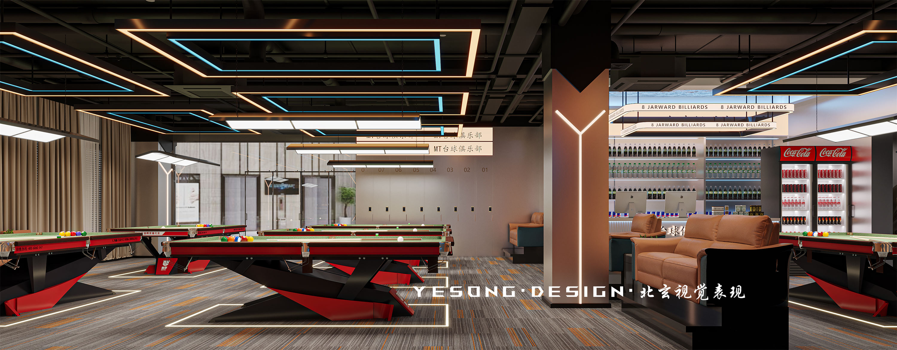 台球俱乐部，时尚空间的艺术氛围-4