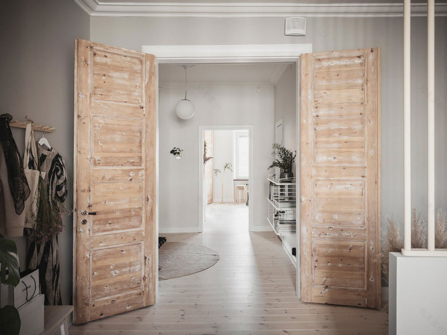 瑞典灰色调公寓,厨房卧室分区设计-34