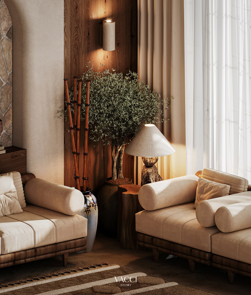 WABI SABI是源自日本美学概念侘寂,MAJLES是阿拉伯语,意为集会、会议室 ,因此整体可翻译为侘寂集会室 丨沙特阿拉伯利雅得丨Vacci Studio-19