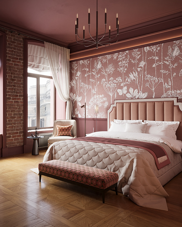 Wine color bedroom-5