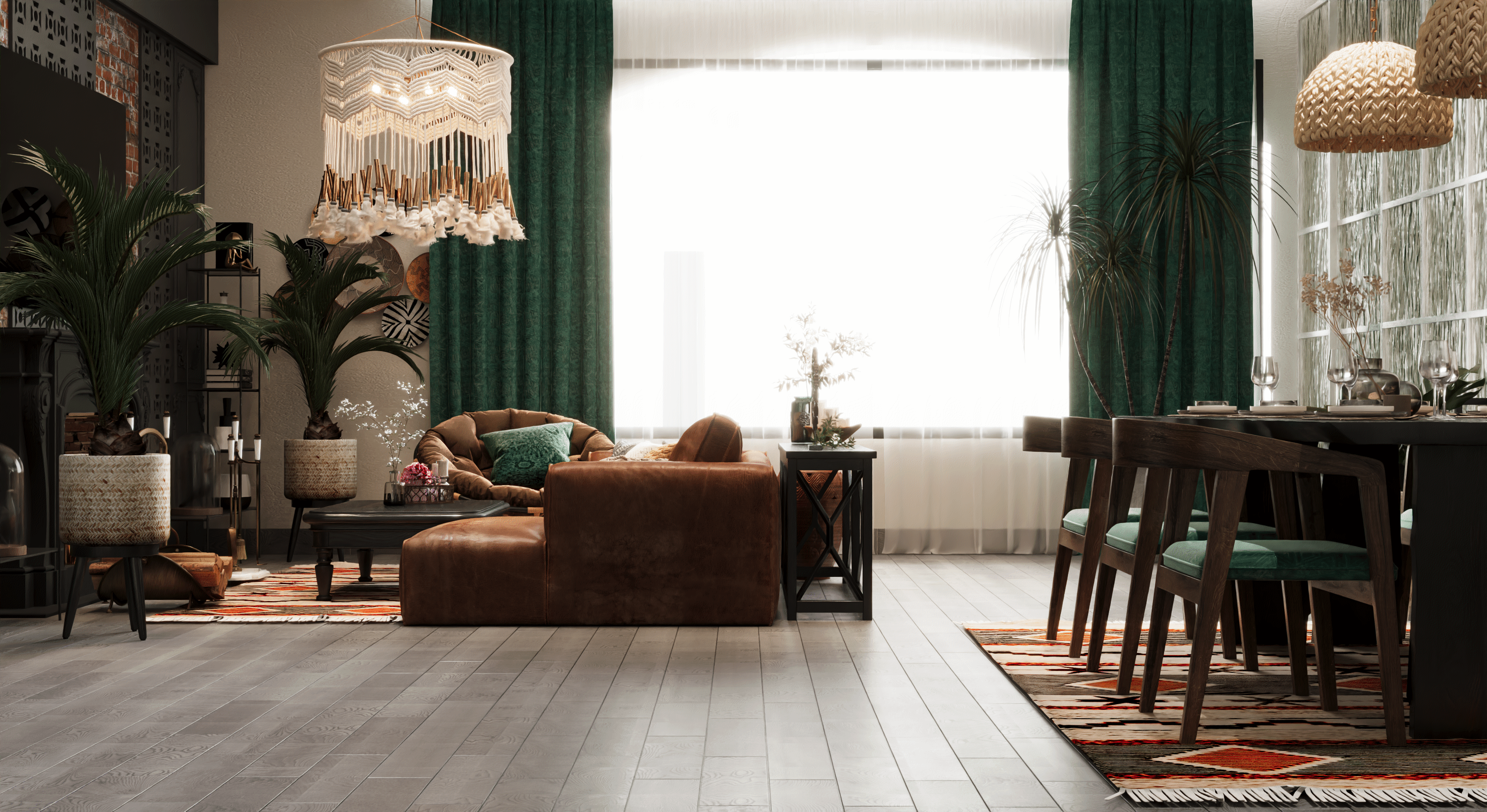 波西米亚风格温馨客厅内饰丨KA INNOVATIONS-11