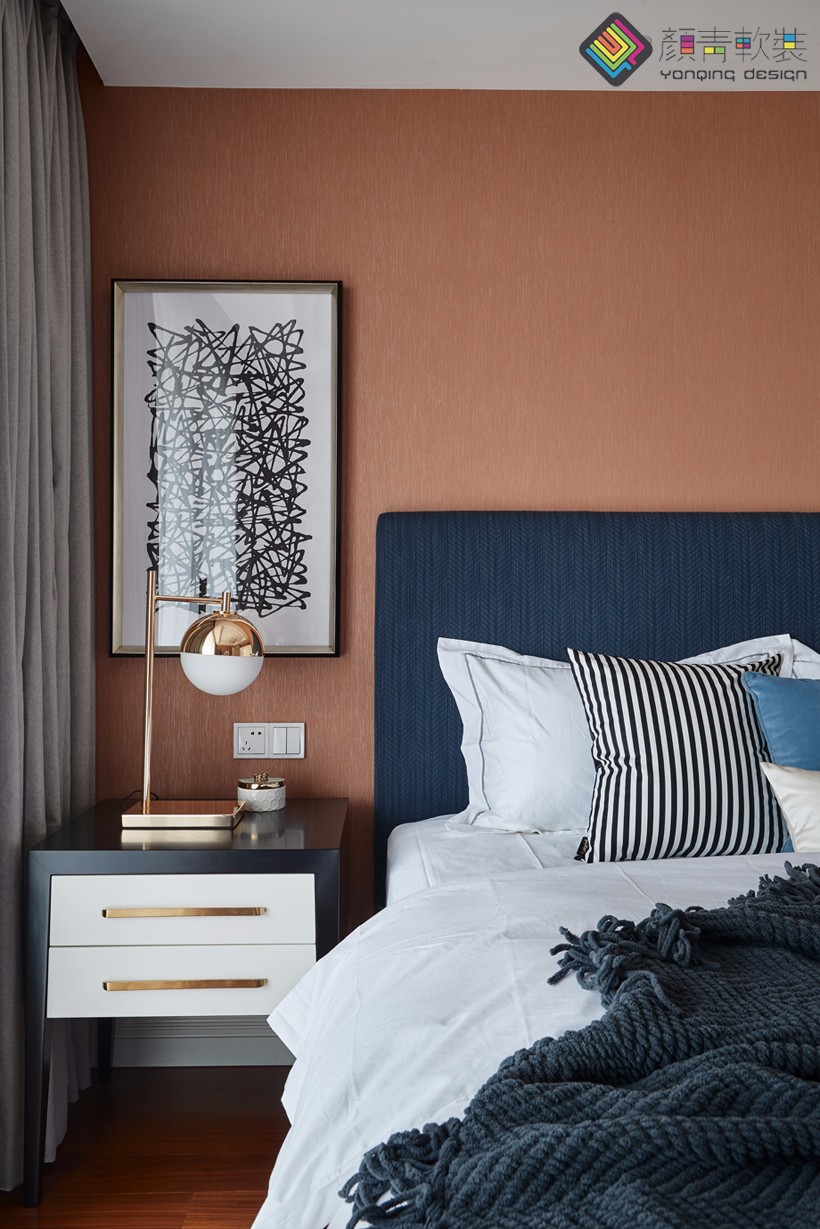 “色”非色——100m²现代美式混搭风住宅  辰佑-颜青软装-16