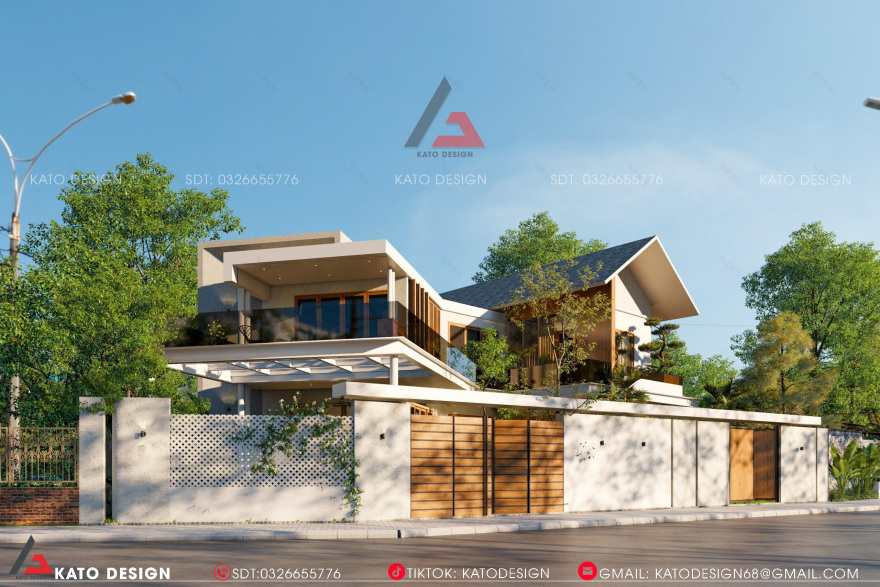 别墅庭院2层独栋住宅丨KATO设计-0