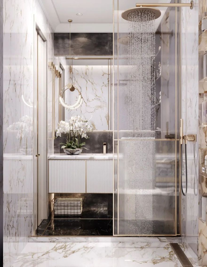 87㎡黄铜轻奢时尚家居丨Artis Interiors-42