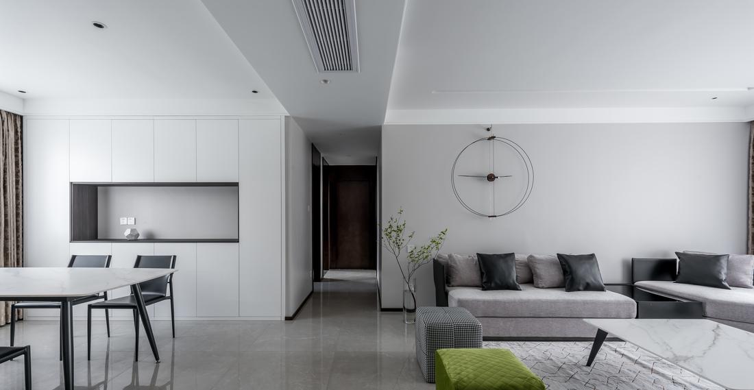 平层住宅的清澈静谧空间设计丨格物设计-5