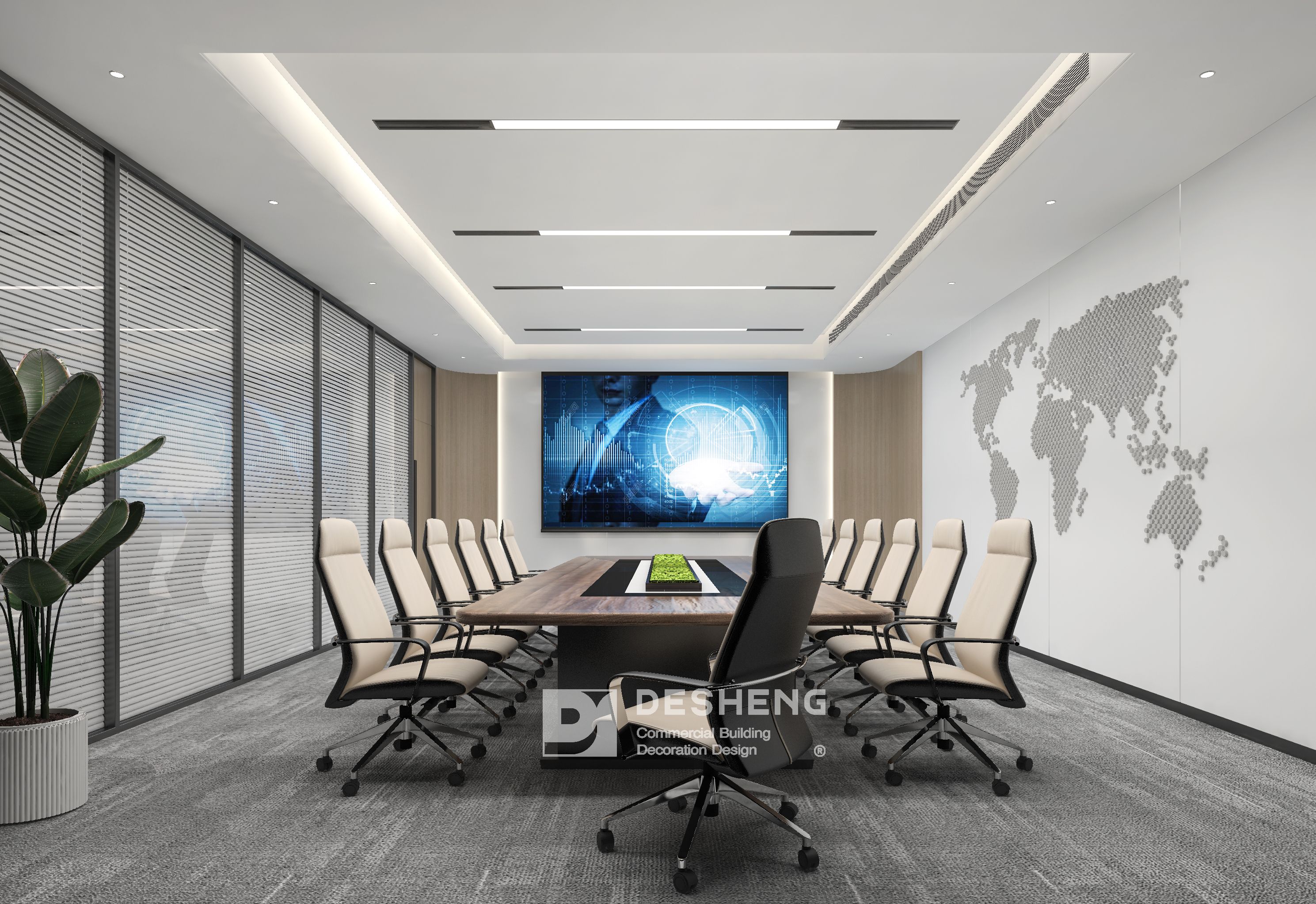 德盛装饰办公室装修案例-网安科技-3