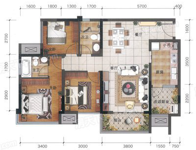 重庆中粮鸿云 80㎡现代轻奢风格装修设计，品质生活之选-0