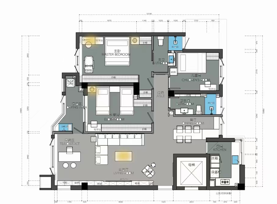 129m²全能格局舒适家|临湖苑|御品设计-18