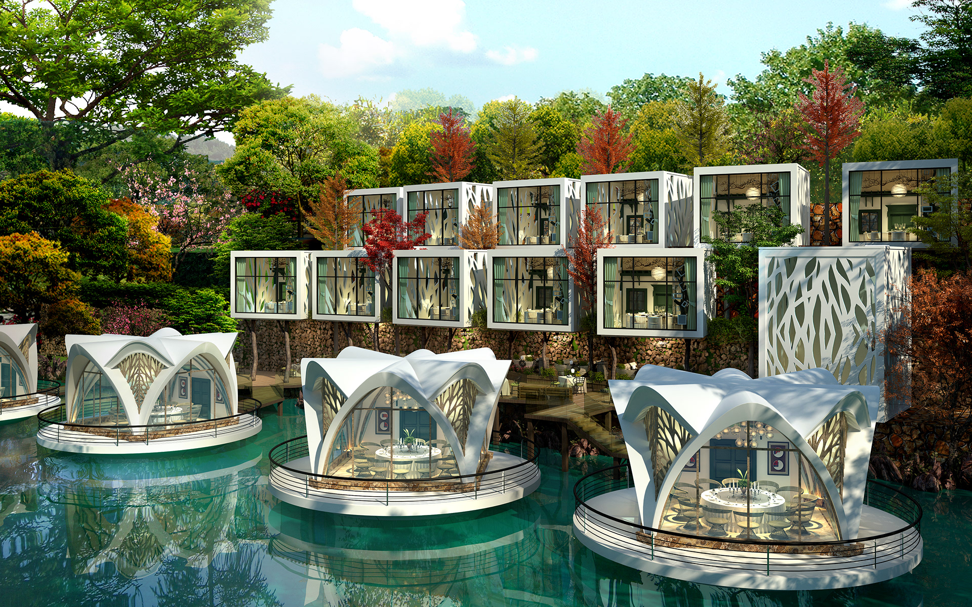 湖边的森林餐厅设计丨中国成都-3